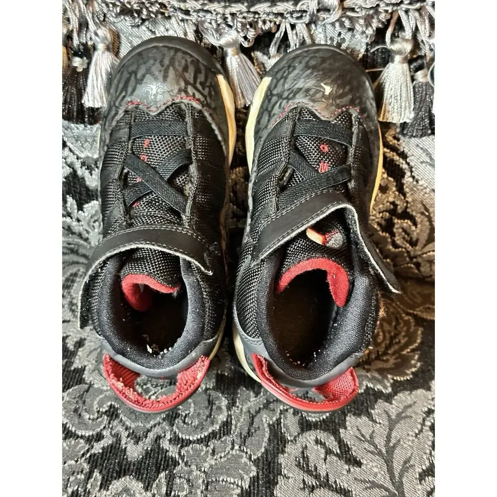 NIKE AIR JORDAN 6 RINGS Baby Toddler Shoes Size 9C Black Red White MJ School